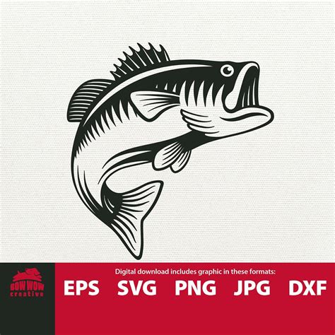 svg bass fishing svg   file  silhouette