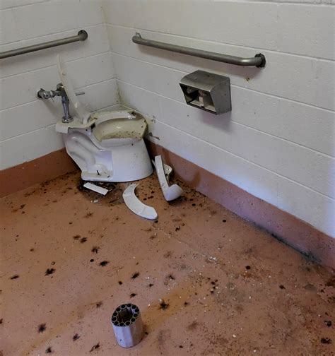 dozen toilets blown  smashed  park restrooms   month span