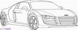 R8 Coloring Audi Car Clipart Divyajanani sketch template