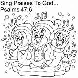 Coloring Pages God Christmas Sing Penguin School Sunday Children Prayer Lords Crafts Psalms Praises Praise Obey Card Parents Printable Pop sketch template
