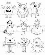 Monster Easy Monsters Drawings Drawing Cute Printable Draw Monstertjes Doodle Cutting Cafe Dolls Halloween Color Typepad Thecuttingcafe Cartoon Kids Dibujos sketch template