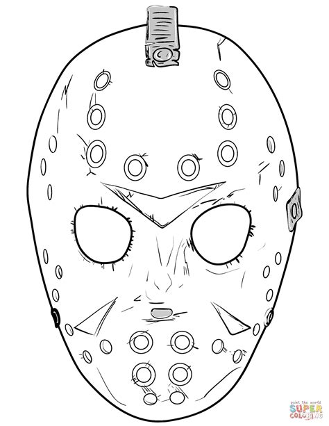 friday  jason mask coloring page  printable coloring pages