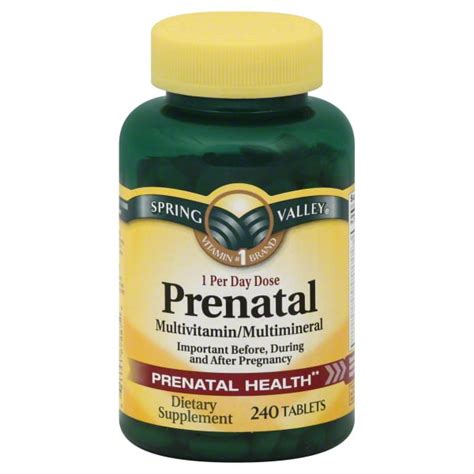 Spring Valley Prenatal Multivitamin Multimineral And Folic Acid Tablets