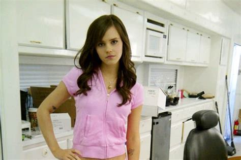 emma watson tweets a picture of herself wearing a pink