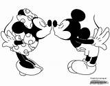 Mickey Minnie Coloring Mouse Kissing Pages Disney Pdf Friends Gif sketch template