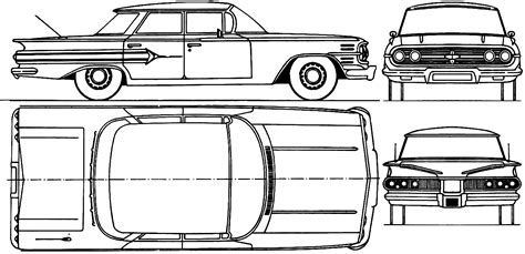 chevrolet impala sport sedan blueprints  outlines