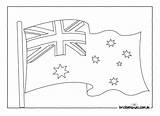 Brisbane Coloring Colouring Designlooter Australian Flag sketch template