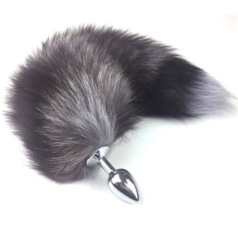 Medium Size Fox Tail Anal Butt Plug Metal For Men Women Adult Product