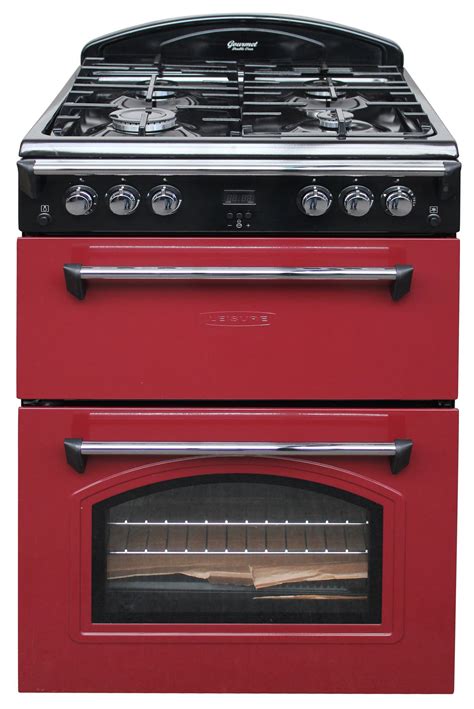 Leisure Gas Cooker Mini Range Gourmet Classic 60 Cm Double Oven Red