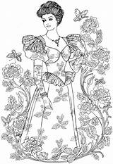 Coloring Pages Fashion Adult Book Haven Creative Dover Nouveau Publications Fashions Welcome Victorian Historical Color Doverpublications Vintage People Printable Sheets sketch template