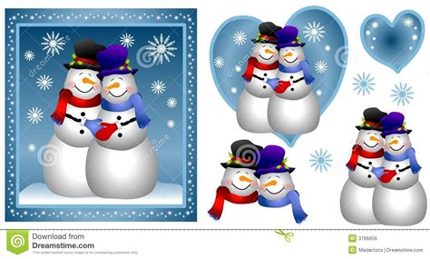 Homosexual Snowman Couple Card Royalty Free Stock Image