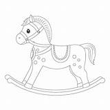 Rocking Horse Illustrations Vector Clip Coloring Book Stock Illustration Isolated Line Background Style sketch template