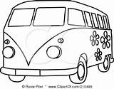 Van Clipart Drawing Vw Coloring Volkswagen Camper Bus Outline Google Hippie Cartoon Clip Vans Pages Campsite Minivan Line Cliparts Color sketch template