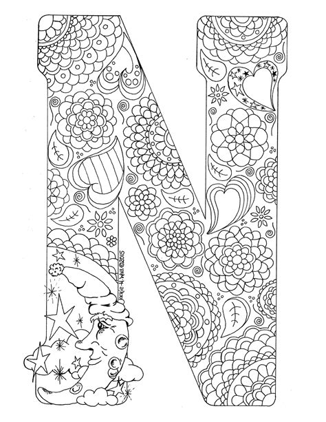 letter  colouring page jackie wall studio