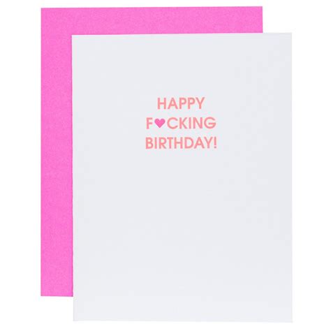 happy fucking birthday heart letterpress card chez gagné