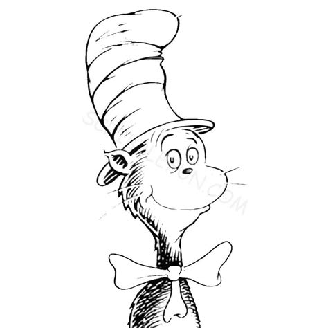 cat  hat coloring pages