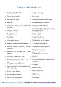 depression list  pleasant activities