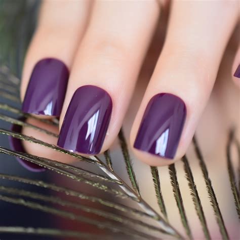 buy dark violet false fake nail tips deep purple