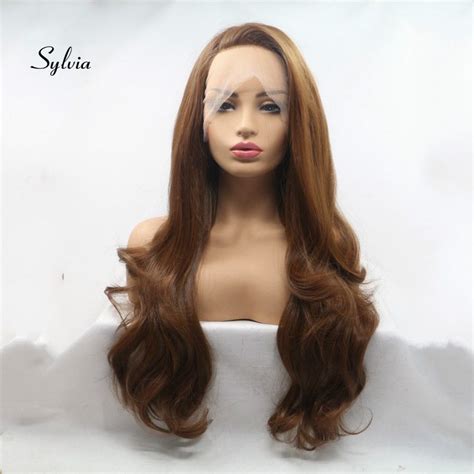 Sylvia Heat Resistant Fiber Brown Hair Wigs Full Lace Synthetic Wigs