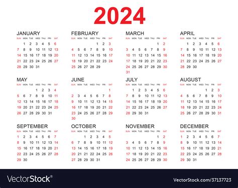 calendar  template simple royalty  vector image