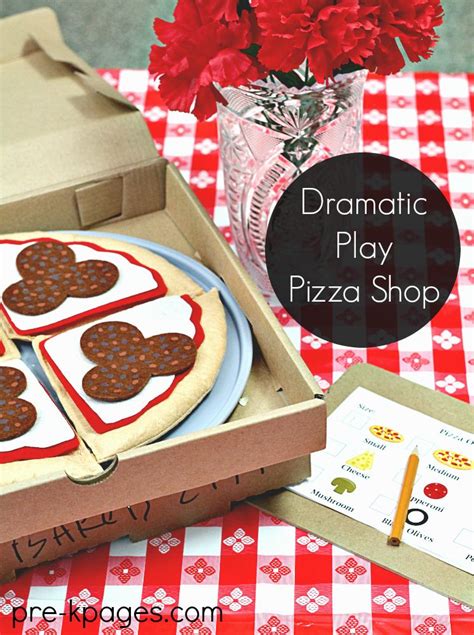dramatic play pizza shop printables  preschool  kindergarten