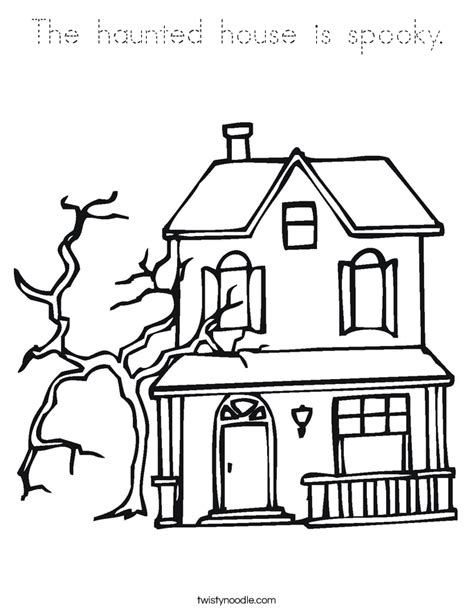 haunted house  spooky coloring page tracing twisty noodle