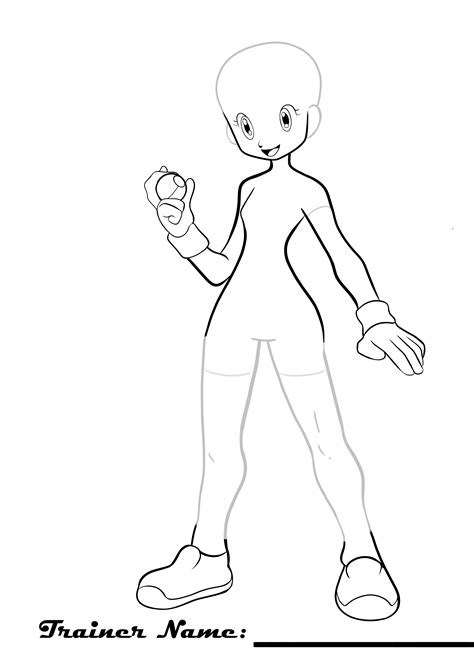 pokemon trainer drawing base easy drawing step