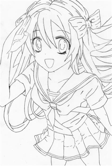 cute anime girl drawing  getdrawings