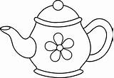 Teapot Tea Cup Drawing Teapots Template Cups Templates Printable Colouring Sweetclipart sketch template