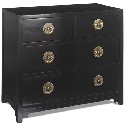 large chest  drawers black lacquer shimu