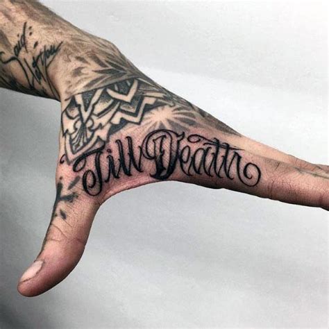 40 side hand tattoos for men palm edge design ideas