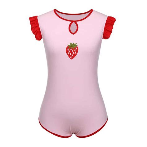 adult baby onesie abdl crotch romper onesie red strawberry onesie shirt