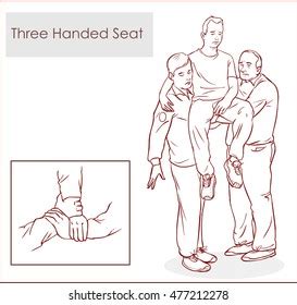 handed seat carry method stock vector royalty