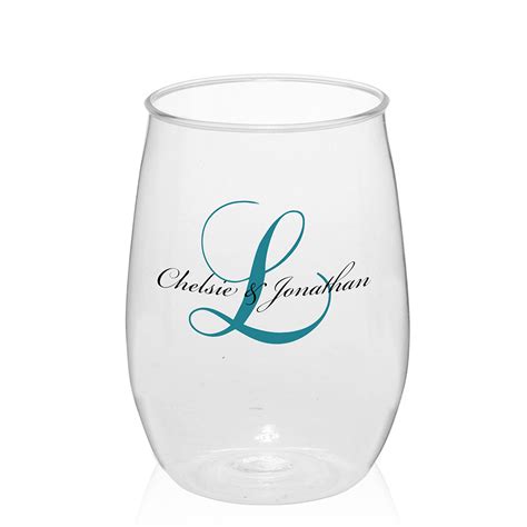 Personalized 15 2 Oz Clear Plastic Stemless Wine Glasses