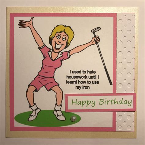 funny birthday card  lady golfer kardsbykan happy birthday golf