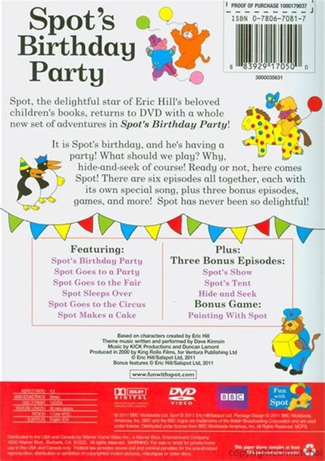 spots birthday party dvd  dvd empire