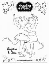 Coloring Angelina Ballerina Pages Printable Print sketch template