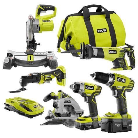 ryobi  volt  lithium ion cordless combo kit  tool p