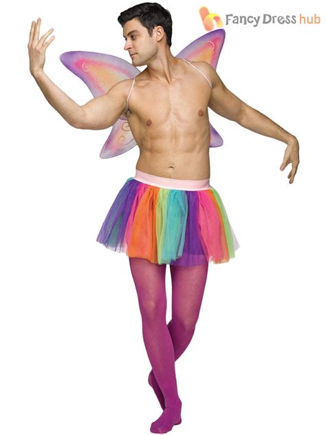 adults tutu fancy dress mens ballerina costume rainbow fairy skirt stag do party ebay