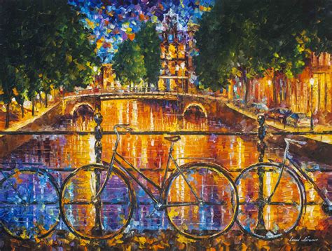 Amsterdam The Bridge Of Bicycles — Palette Knife Oil