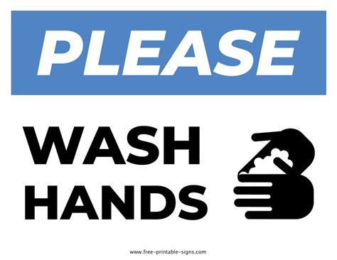 printable wash hands sign  printable signs