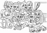 Monster High Coloring Draculaura Friends Together Hang Print Color Size sketch template