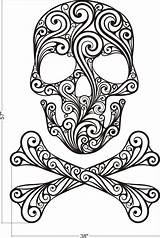 Skull Coloring Pages Sugar Skulls Girl Printable Adult Girly Halloween Print Crossbones Stencil Colouring Color Sheets Dead Candy Mandala Tattoo sketch template