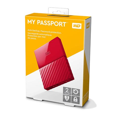 Wd My Passport Portable 2tb Usb 3 0 External Hard Drive Red