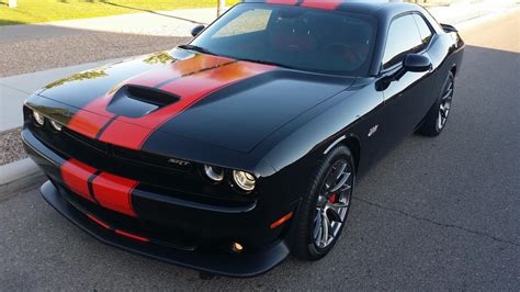 pitch black  rally red stripes dodge challenger forum