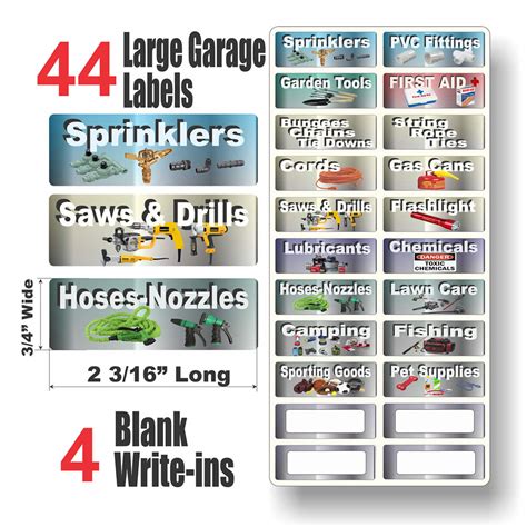 printable garage organization labels
