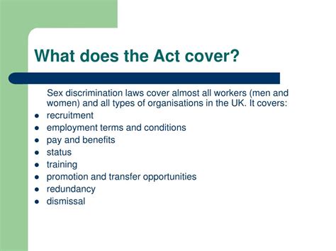 Ppt Sex Discrimination Act Powerpoint Presentation Free Download