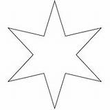 Star Coloring Pages Pointed Six Printable Shapes sketch template
