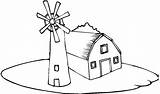 Coloring Farm House Pages Barn Windmill Printable Getcolorings sketch template