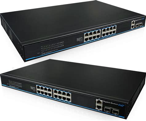 port poe network switch  gigabit  mbps gigabit poe  rj gigabit  fiber